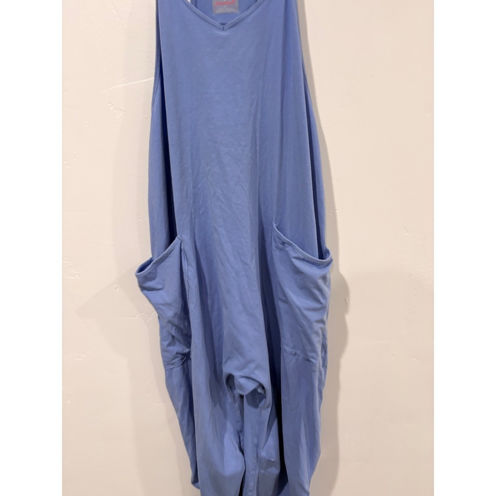 Free People Movement Hot Shot Jumpsuit Light Blue Harem Romper Small - Picture 3 of 5